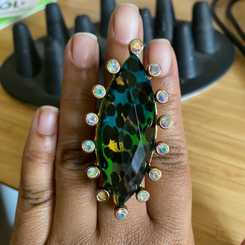 Rare Betsey Johnson Cheetah Ombré Ring